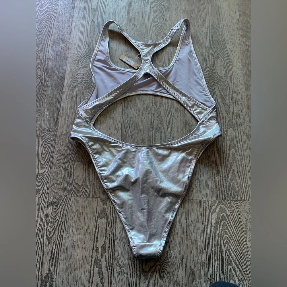 Skims Swim Cut out One Piece in Nickel NWT